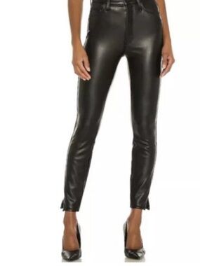 MOTHER Denim High Waisted Vamp Faux Show Size 27 Faux Leather Skinny Jeans